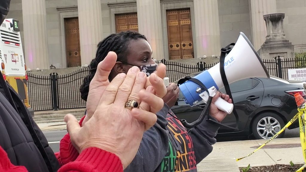 Tamara Brown at Black Contractors Matter RALLY at Baltimore City Hall, 3.31.21