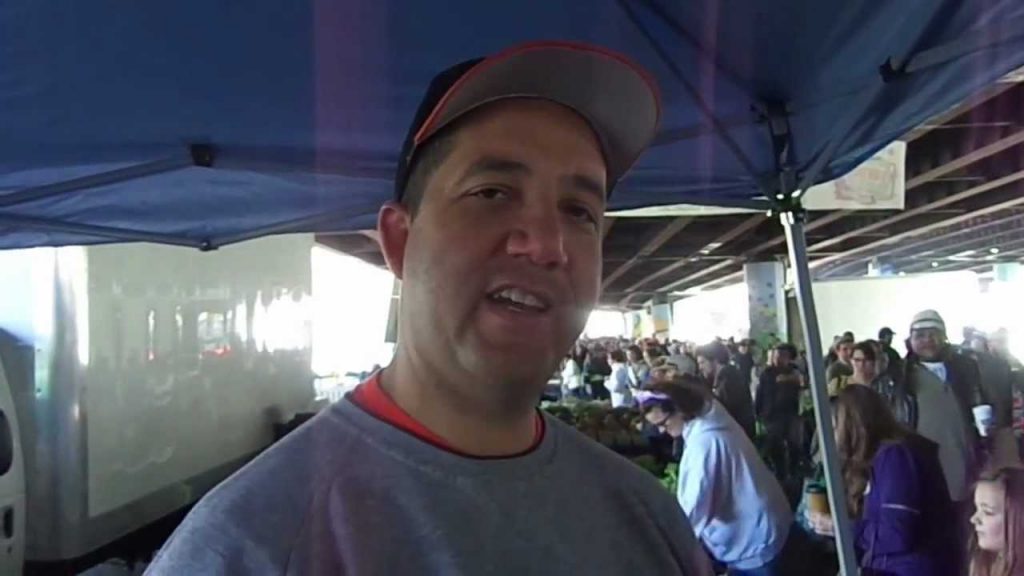 Del. Keiffer Mitchell, Farmers Market, Baltimore, April 7, 2013