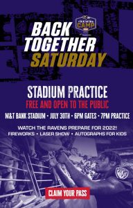 BALTIMORE RAVENS: Claim Your Pass for Stadium Practice! 🏈 July 30th