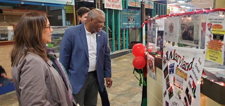 Rushern Baker and Nancy Navarro visited the Avenue Market during his campaign before he ultimately dropped out of MD Governor's race.