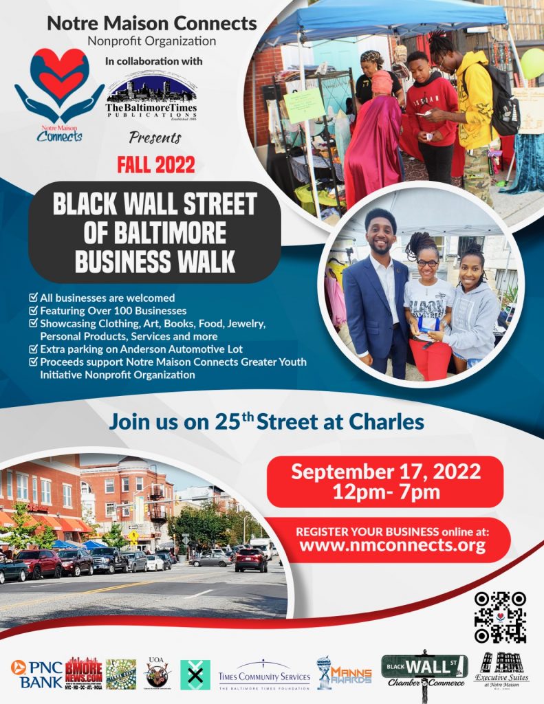 25th & CHARLES: Black Wall Street of Baltimore Business Walk Set for Sat., Sept. 17th