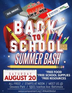 “We Our Us” BACK-TO-SCHOOL, Sat., Aug. 20th, 12 noon, 5501 Ivanhoe