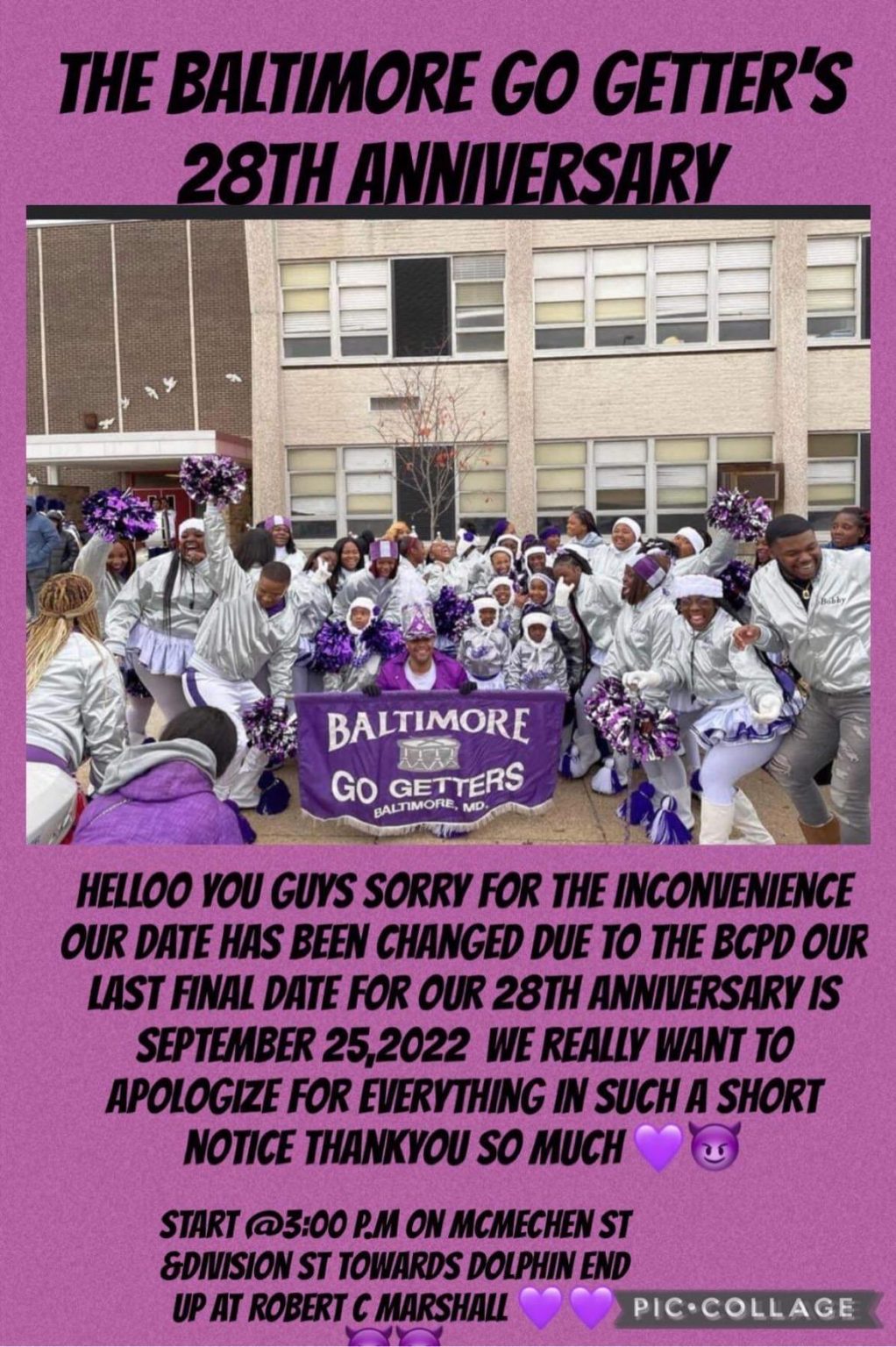 The Baddest Marching Band Marching in Baltimore City: Baltimore GoGetters Celebrate 28th Anniversary! Sept. 25th at 3 pm, McMechen & Division The Baddest Marching Band Marching in Baltimore City: Baltimore GoGetters Celebrate 28th Anniversary! Sept. 25th at 3 pm, McMechen & Division