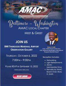 AMAC – Baltimore – Washington Local Chapter Meet & Greet, Oct. 6th, BWI-MARSHALL AMAC – Baltimore – Washington Local Chapter Meet & Greet, Oct. 6th, BWI-MARSHALL