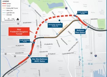 The B&P Tunnel Replacement Program (the Program) will modernize and transform a four-mile section of the Northeast Corridor. It includes two new high-capacity tubes for electrified passenger trains, new roadway and railroad bridges, new rail systems and track, and a new ADA-accessible West Baltimore MARC station.