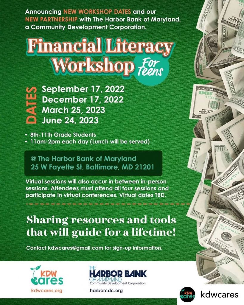 Pres. Nick Mosby Update: Baltimore, Financial Literacy Workshops for your teens hosted by @kdwcares!