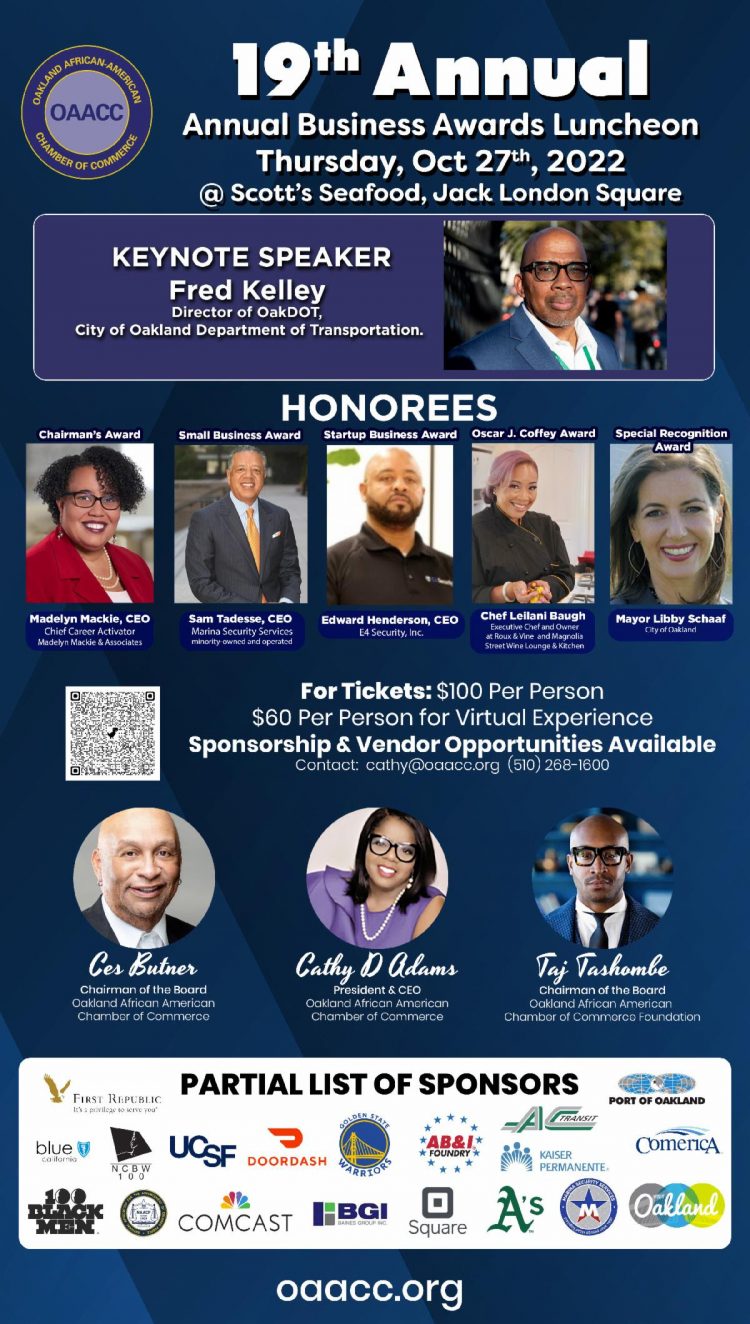 OAKLAND: 19th Annual Business Awards Luncheon, Oct. 27th