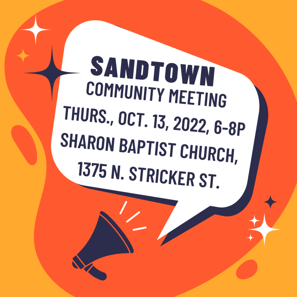 Sandtown Community Meeting TONITE, 6-8pm at Historic Sharon Baptist Church