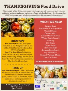 FOOD DRIVE‼️ DROP OFF THRU 11/20 & PICK UP ON 11/21