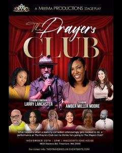 The Pray’ers Club Starring Larry Lancaster, Amber Miller Moore on Nov. 2oth at Magooby’s Joke House
