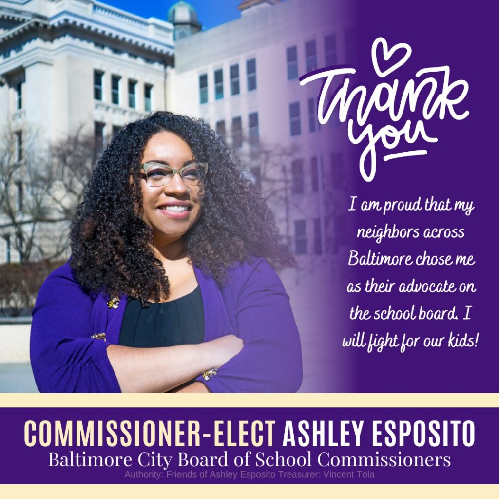 THANK YOU by Ashley Esposito, Baltimore City School Board