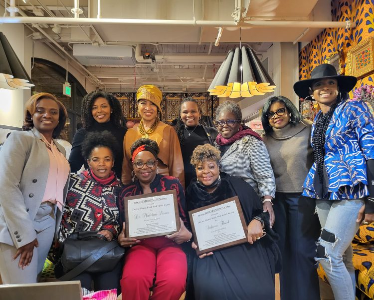 Sisters4Sisters Network, Inc. along with Dr. Stacey Eadie (L) and artist Tamara Payne of "Dear Black Girl" exhibit currently on display at Nancy by SNAC