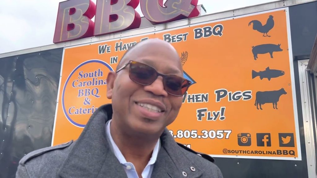 Scott Phillips at Opening of South Carolina BBQ, 8212 Liberty Rd.