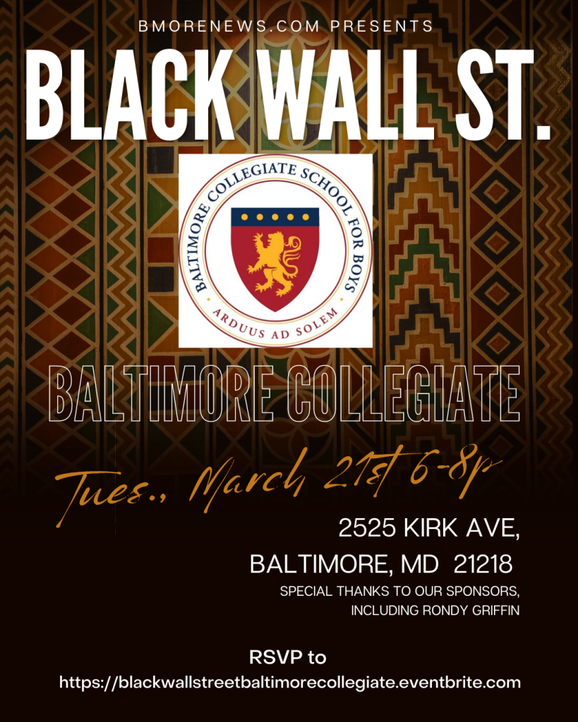 Honorees Announced for Black Wall Street BALTIMORE COLLEGIATE, 3.21.23