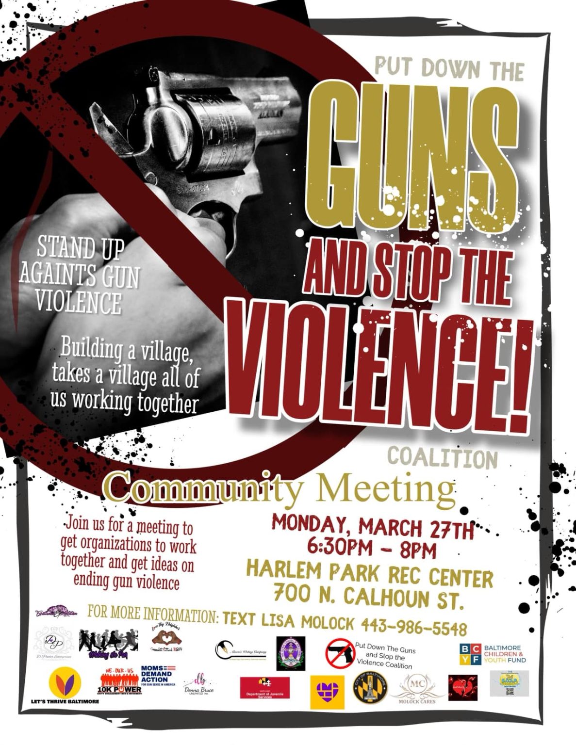 Put Down the Guns and Stop the Violence, March 27th, Harlem Park Rec