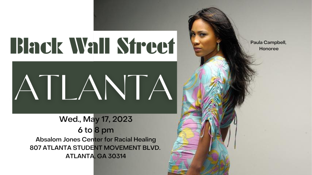 May 17: Black Wall Street ATLANTA at the Absalom Jones Center for Racial Healing