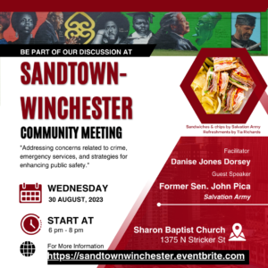 Sandtown-Winchester Community Meeting, 8.30.23, 6-8p, Sharon Baptist