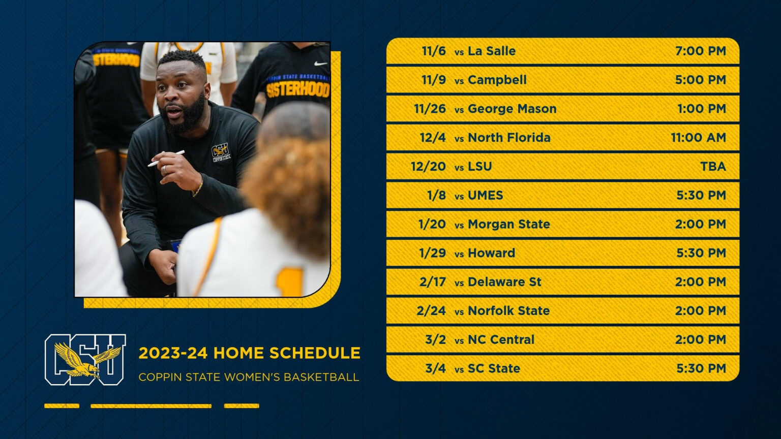 Women’s Hoops Host Defending National Champions as Part of 2023-24 Schedule