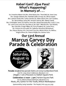 Marcus Garvey Day Parade & Celebration, Aug. 19th