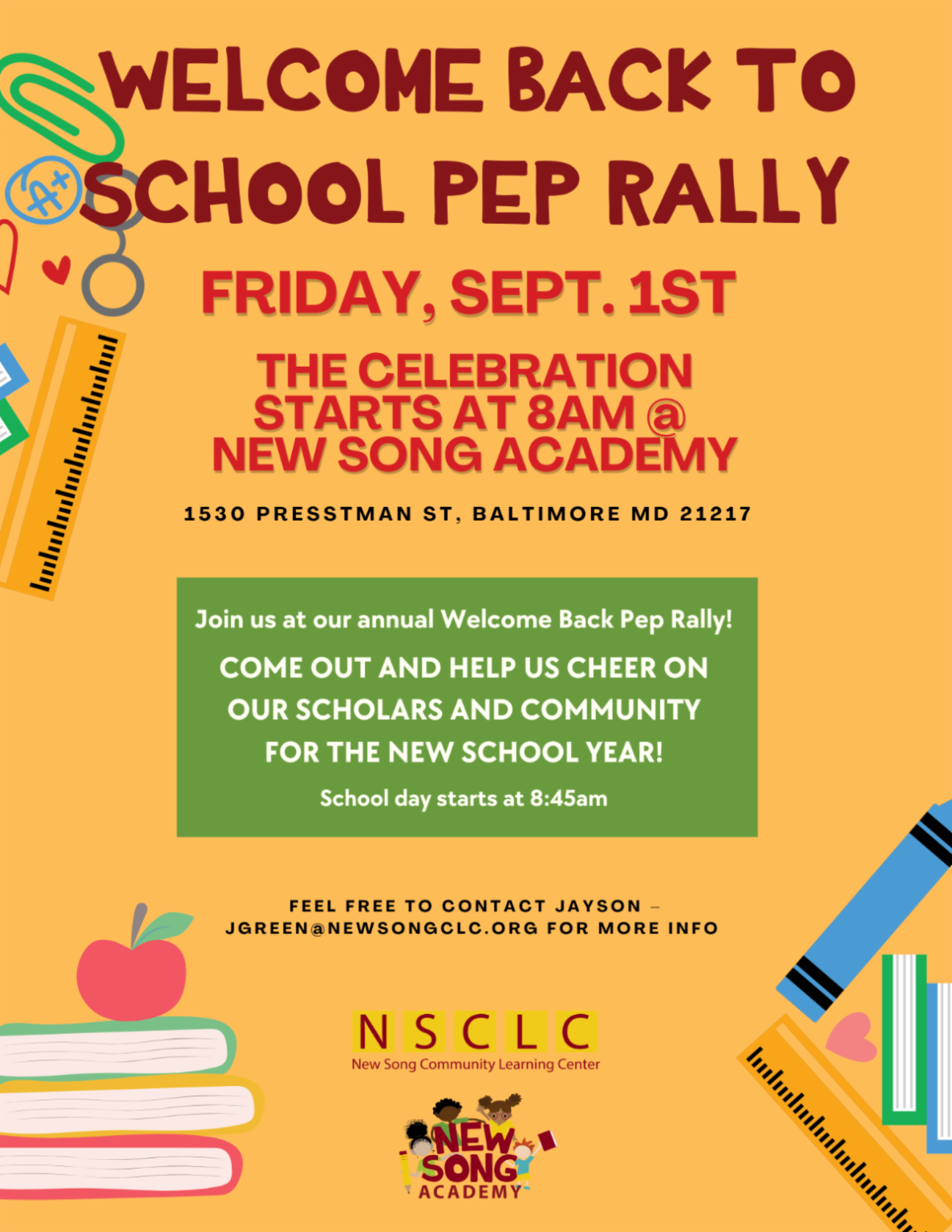 New Song Academy’s Annual Welcome Back 2 School Pep Rally