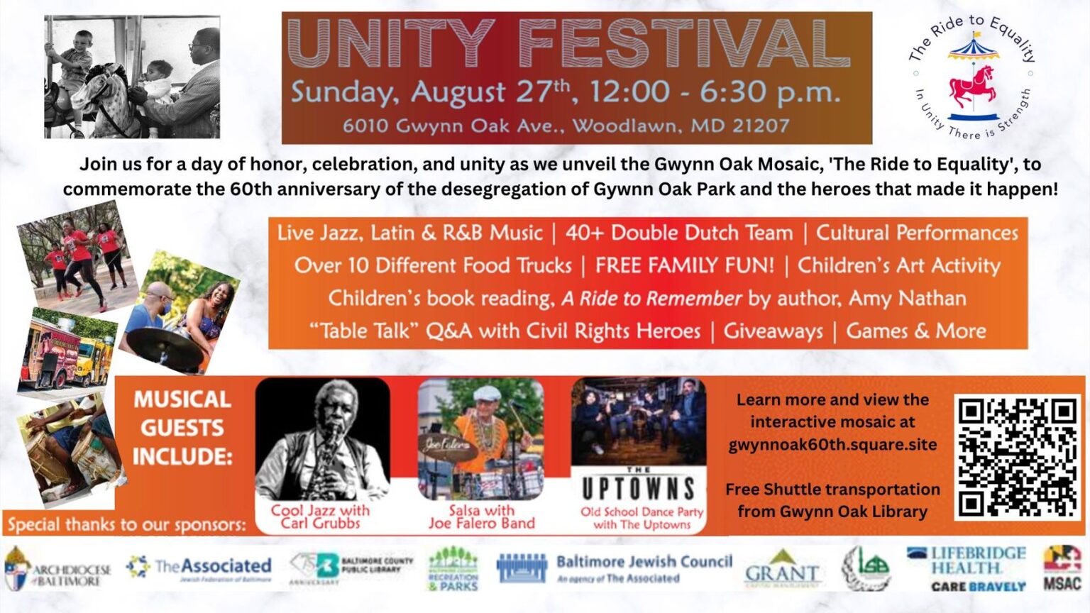 Unity Festival of Gwynn Oak Park: Celebrating 60 Years of Desegregation, Aug. 27th