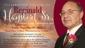 Homegoing Services for Reginald Haysbert