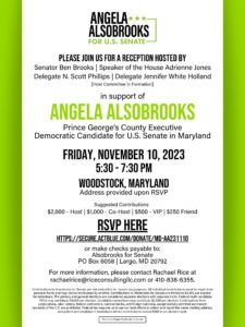SENATOR BEN BROOKS asks that you PLEASE JOIN US FOR A RECEPTION