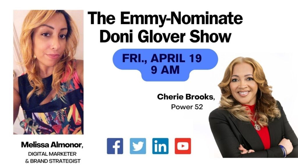 Emmy-nominated Doni Glover Show: Melissa Almonor, Cherie Brooks Emmy-nominated Doni Glover Show: Melissa Almonor, Cherie Brooks