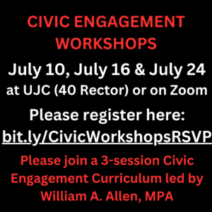 NYC: 3-Part Series of Civic Engagement Workshops: July 10, 16, & 24 