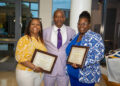 Doni Glover with Morgan professors Dr. Jackson and Dr. Sims.