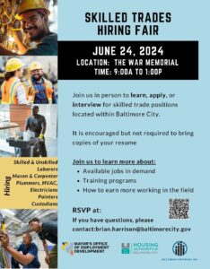 Skilled Trades Hiring Fair, June 24th, 9a-1p, War Memorial Skilled Trades Hiring Fair, June 24th, 9a-1p, War Memorial