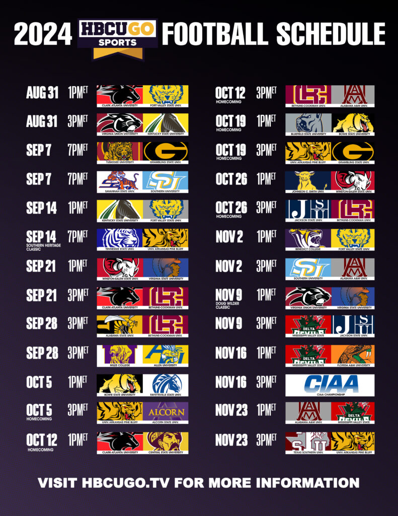 ALLEN MEDIA GROUP’S HBCU GO ANNOUNCES 26-GAME FOOTBALL SCHEDULE FOR THE 2024 SEASON