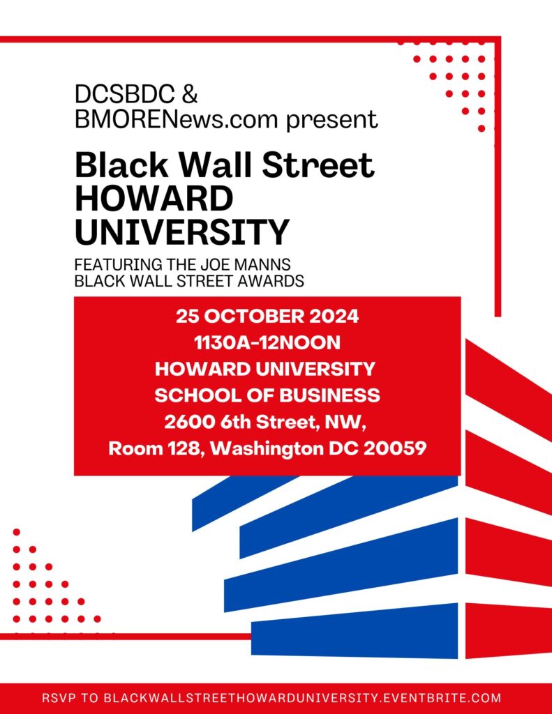 Black Wall Street HOWARD UNIVERSITY, Friday, October 25