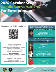 2024 Speaker Series: Candid Conversations for Entrepreneurs – November Sessions 2024 Speaker Series: Candid Conversations for Entrepreneurs – November Sessions