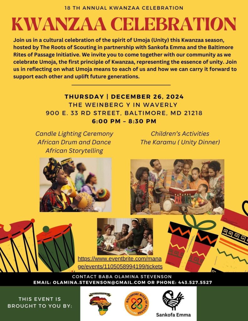 18th Annual Kwanzaa Celebration, Dec. 26th, 33rd Street YMCA