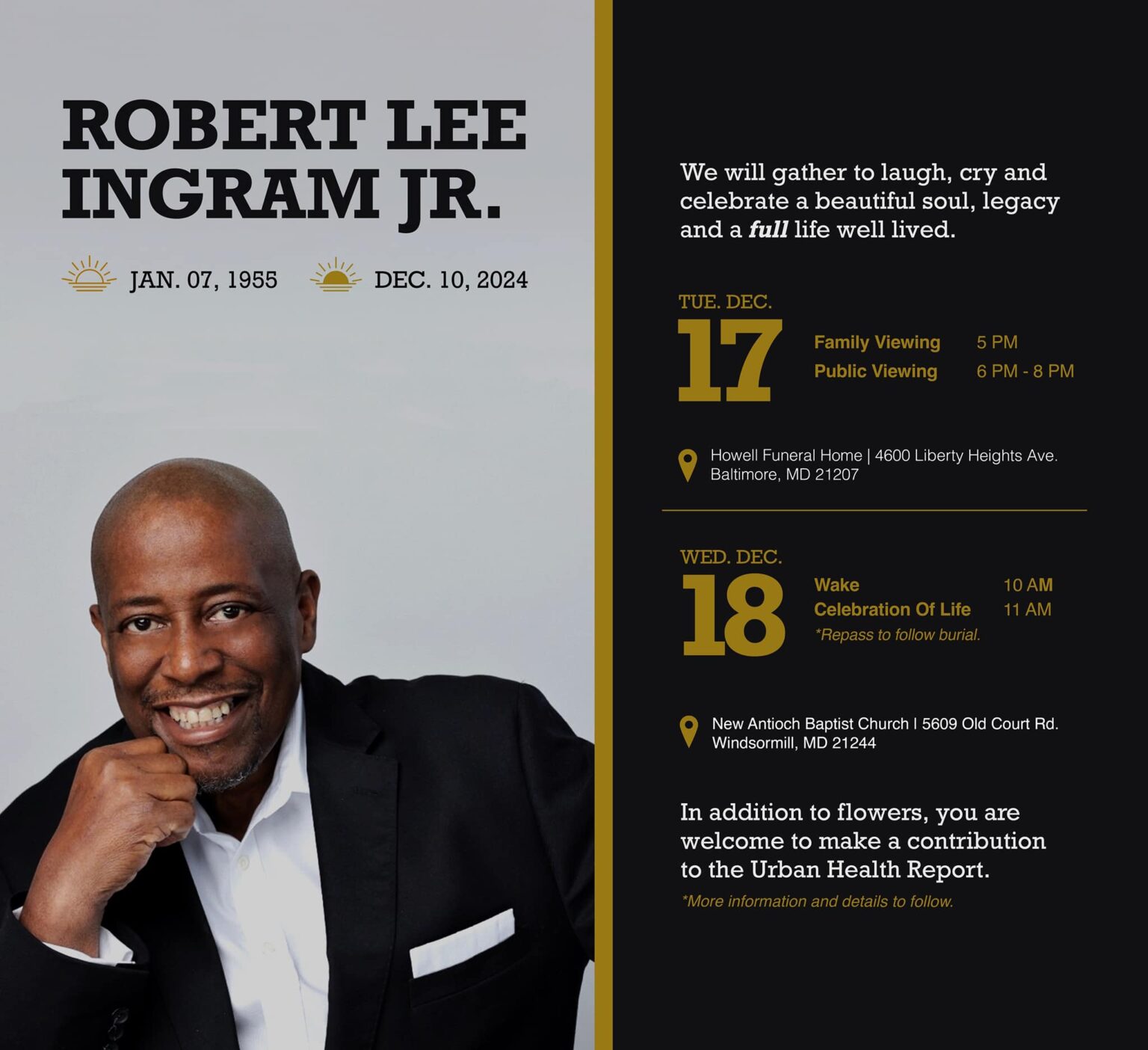 Homegoing Services for Media Icon Robert “Bob” Ingram Homegoing Services for Media Icon Robert “Bob” Ingram