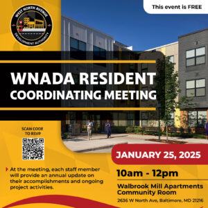 Community Leaders Invited to West North Avenue Development Authority Meeting, 1.25.25