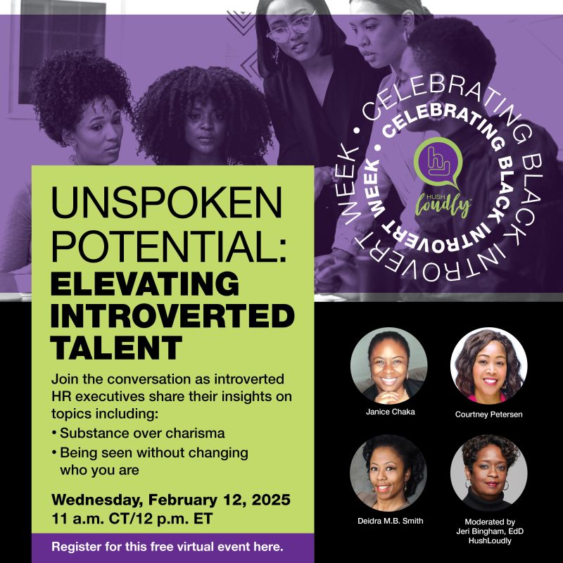 Flyer for Black Introvert Week panel discussion about making the most of introversion in the workplace