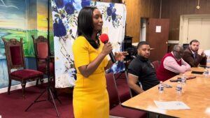 Baltimore City Administrator Faith Leach at Sharon Baptist Church