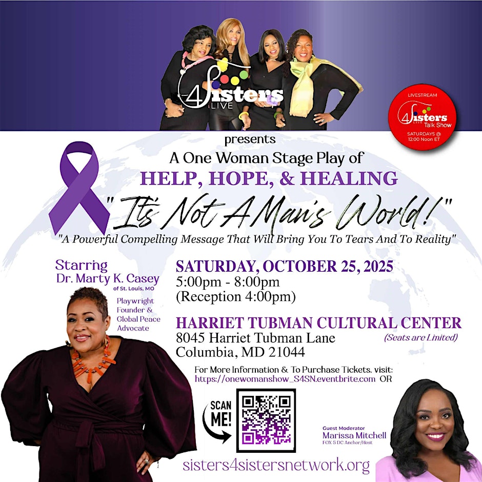 “It’s Not A Man’s World!” One-Woman Stage Play Brings Message of Healing to Columbia “It’s Not A Man’s World!” One-Woman Stage Play Brings Message of Healing to Columbia