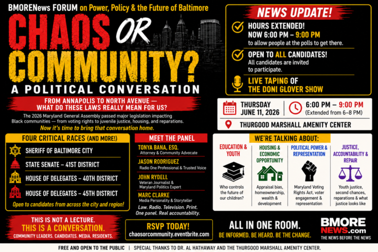 BMORENews Expands “Chaos or Community?” Forum; Extends Hours and Opens Event to All Candidates