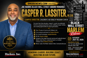 Casper R. Lassiter to Receive Joe Manns Black Wall Street Award at Harlem’s Malcolm X Plaza