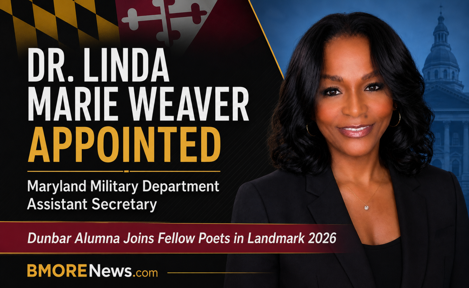 Dr. Linda Marie Weaver Appointed Maryland Military Department Assistant Secretary; Dunbar Alumna Joins Fellow Poets in Landmark 2026