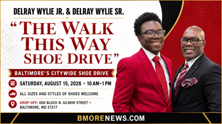 Delray Wylie Jr. and Delray Wylie Sr. Lead Baltimore Citywide Shoe Drive